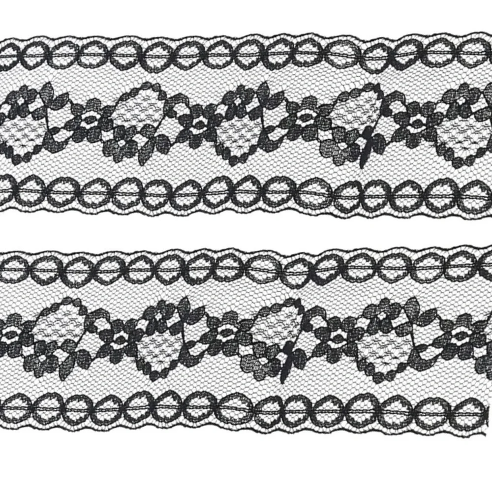 Wrights Flexi-Lace Cream and Black Hem Facings, 2.5 Yards